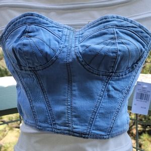 Denim bustier top